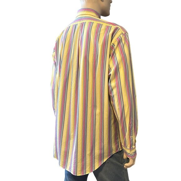 Ralph Lauren Shirt Dress Casual Versatile 100% Cotton Colourful Stripe Polo Logo - Picture 8 of 13